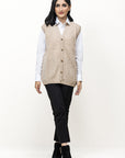 100% Lambswool Sleeveless Cardigan