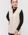 Acrylic Wool Sleeve Less Cardigan