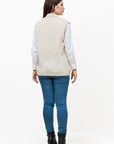 100% Lambswool Sleeve Less Cardigan