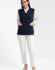 Acrylic Wool Sleeve Less Cardigan
