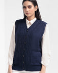 Acrylic Wool Sleeve Less Cardigan