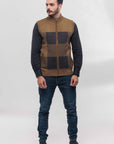 Soft Acrylic Wool Sleeveless Zipper Olive