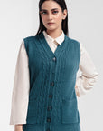 Acrylic Wool Sleeve Less Cardigan