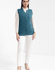 Acrylic Wool Sleeve Less Cardigan
