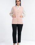 Acrylic Wool Sleeve Less Cardigan