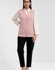 Acrylic Wool Sleeve Less Cardigan
