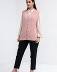 Acrylic Wool Sleeve Less Cardigan