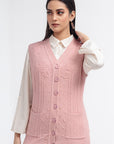 Acrylic Wool Sleeve Less Cardigan
