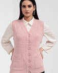 Acrylic Wool Sleeve Less Cardigan