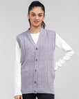 100% Lambswool Sleeve Less Cardigan