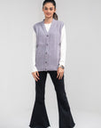100% Lambswool Sleeve Less Cardigan