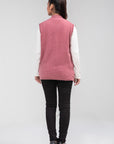 100% Lambswool Sleeve Less Cardigan