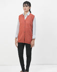 100% Lambswool Sleeve Less Cardigan