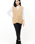 100% Lambswool Sleeveless Cardigan