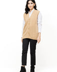 100% Lambswool Sleeveless Cardigan