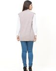 100% Lambswool Sleeve Less Cardigan