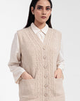 Acrylic Wool Sleeve Less Cardigan