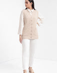 Acrylic Wool Sleeve Less Cardigan