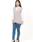100% Lambswool Sleeve Less Cardigan