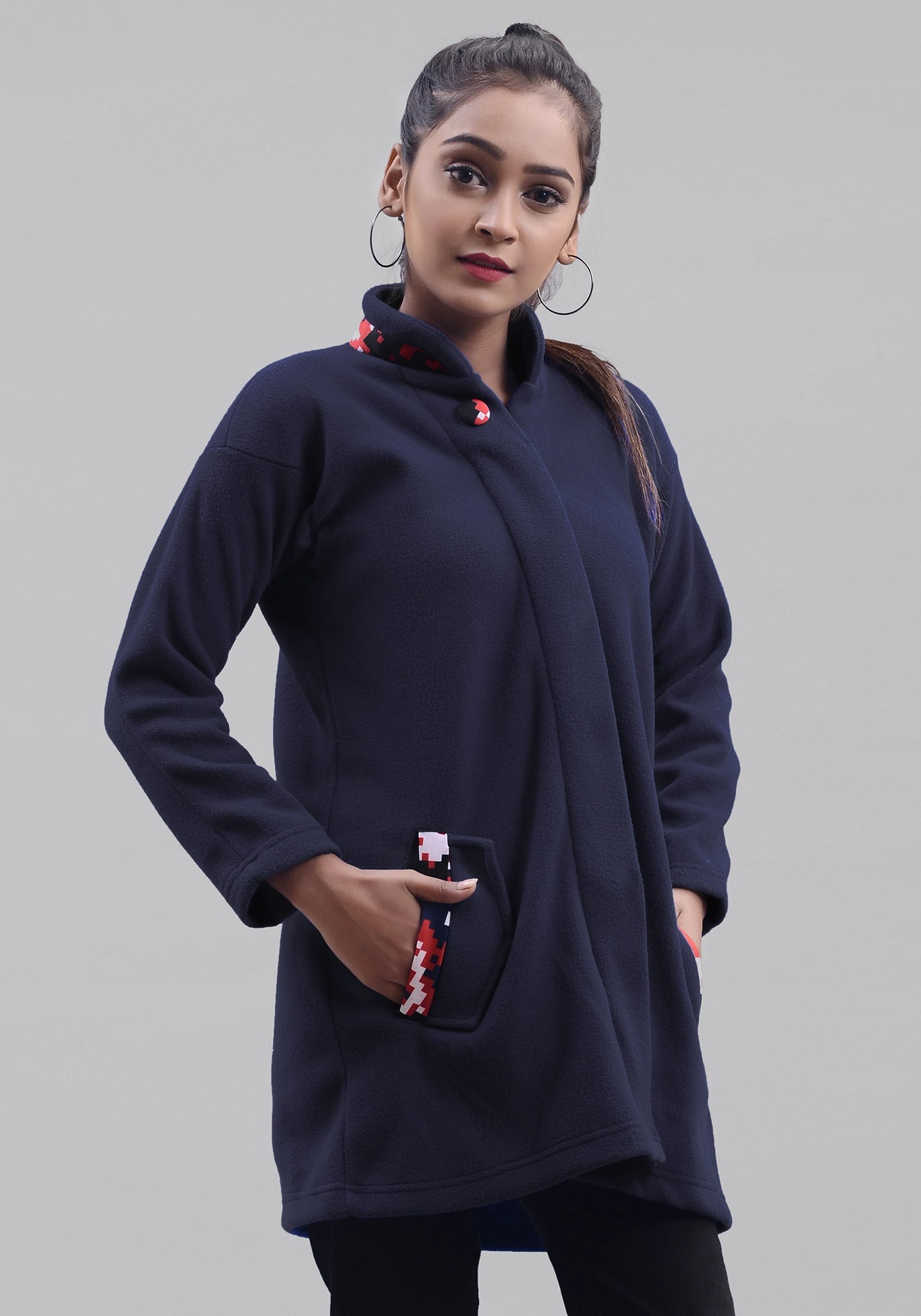 Ladies Navy Blue Polar Fleece Jacket