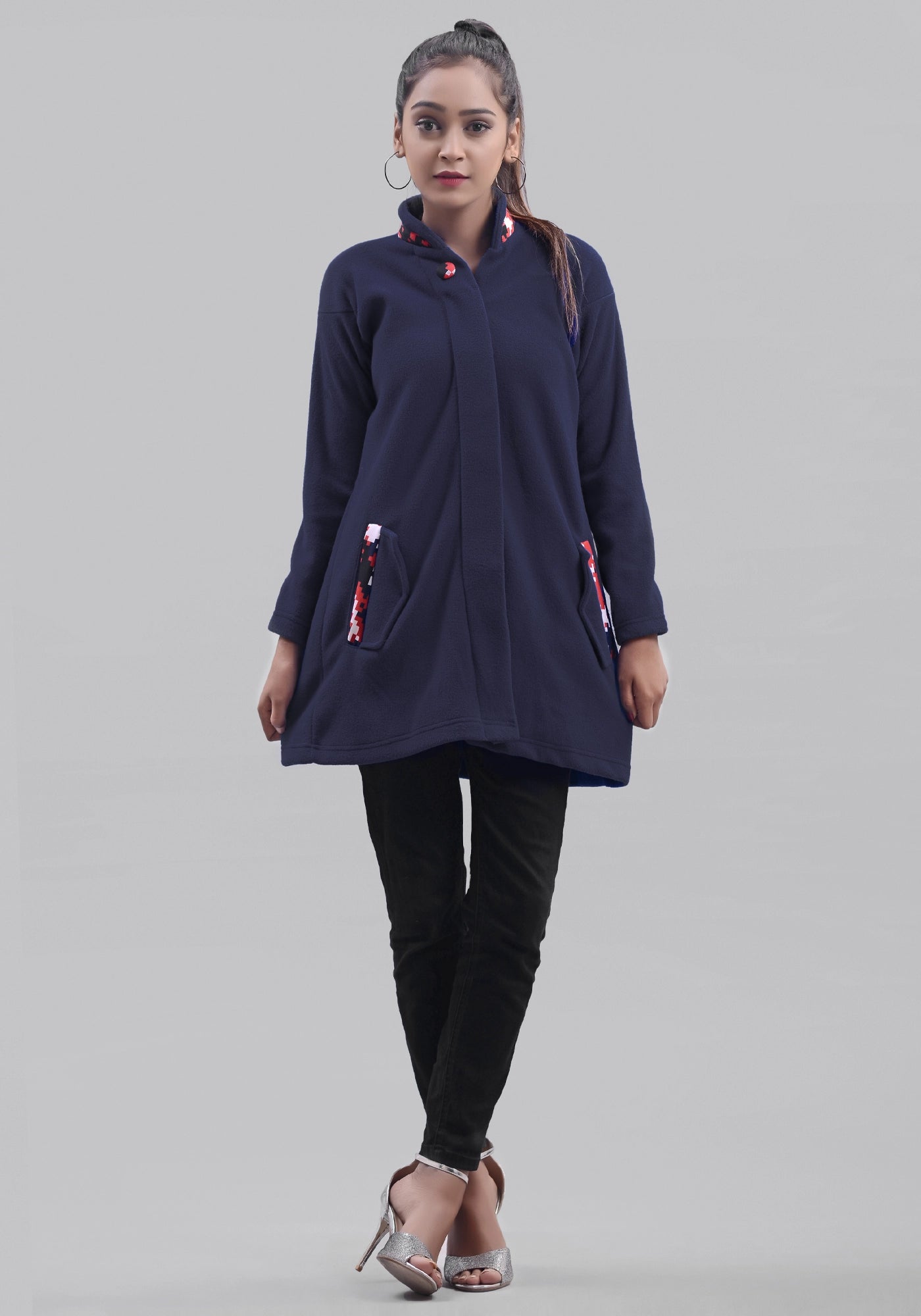 Ladies Navy Blue Polar Fleece Jacket