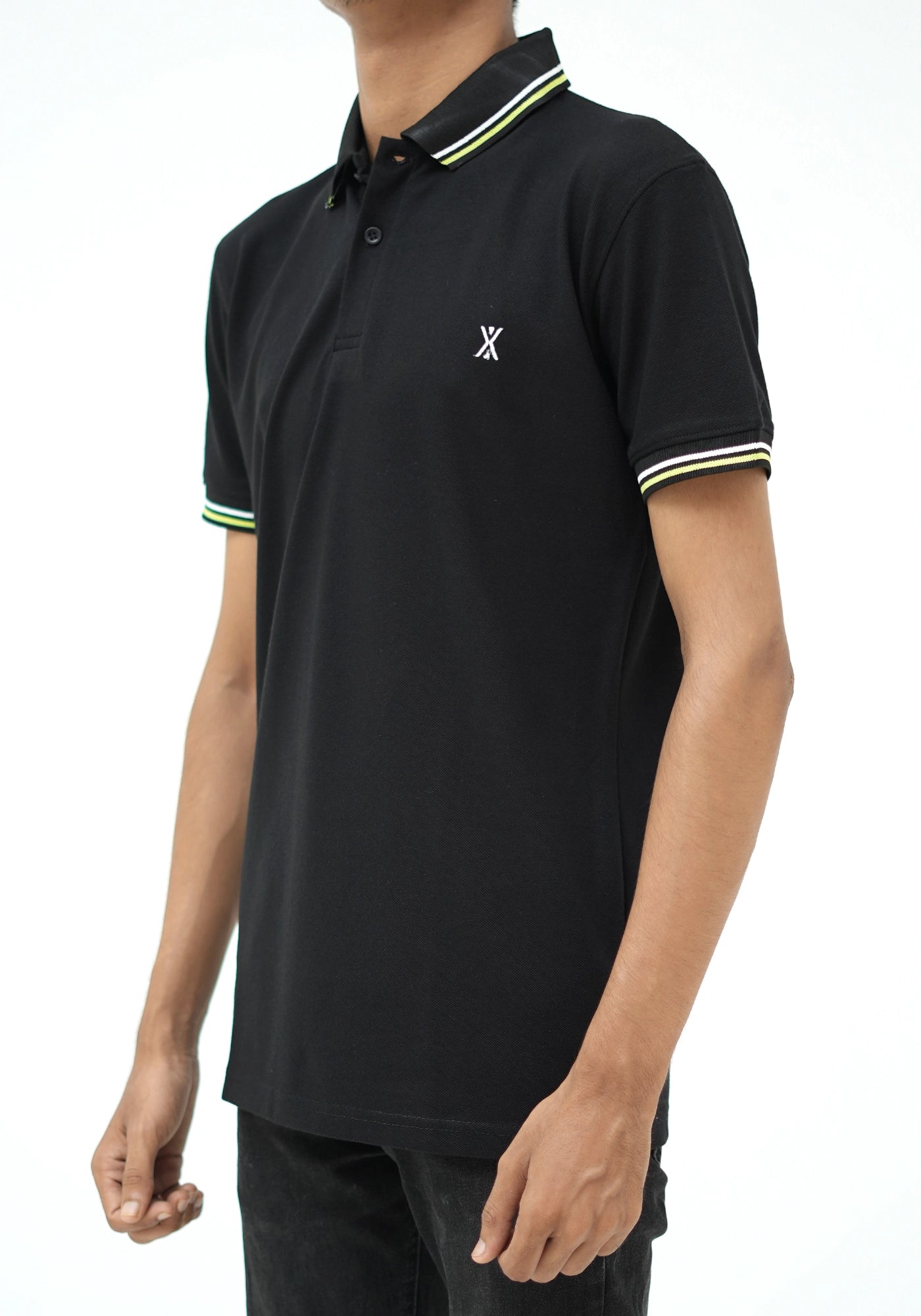 CVC Plain Black Polo T-Shirt