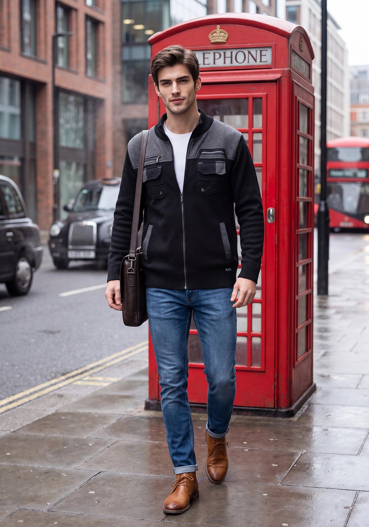 Soft Acrylic Wool Black Zipper