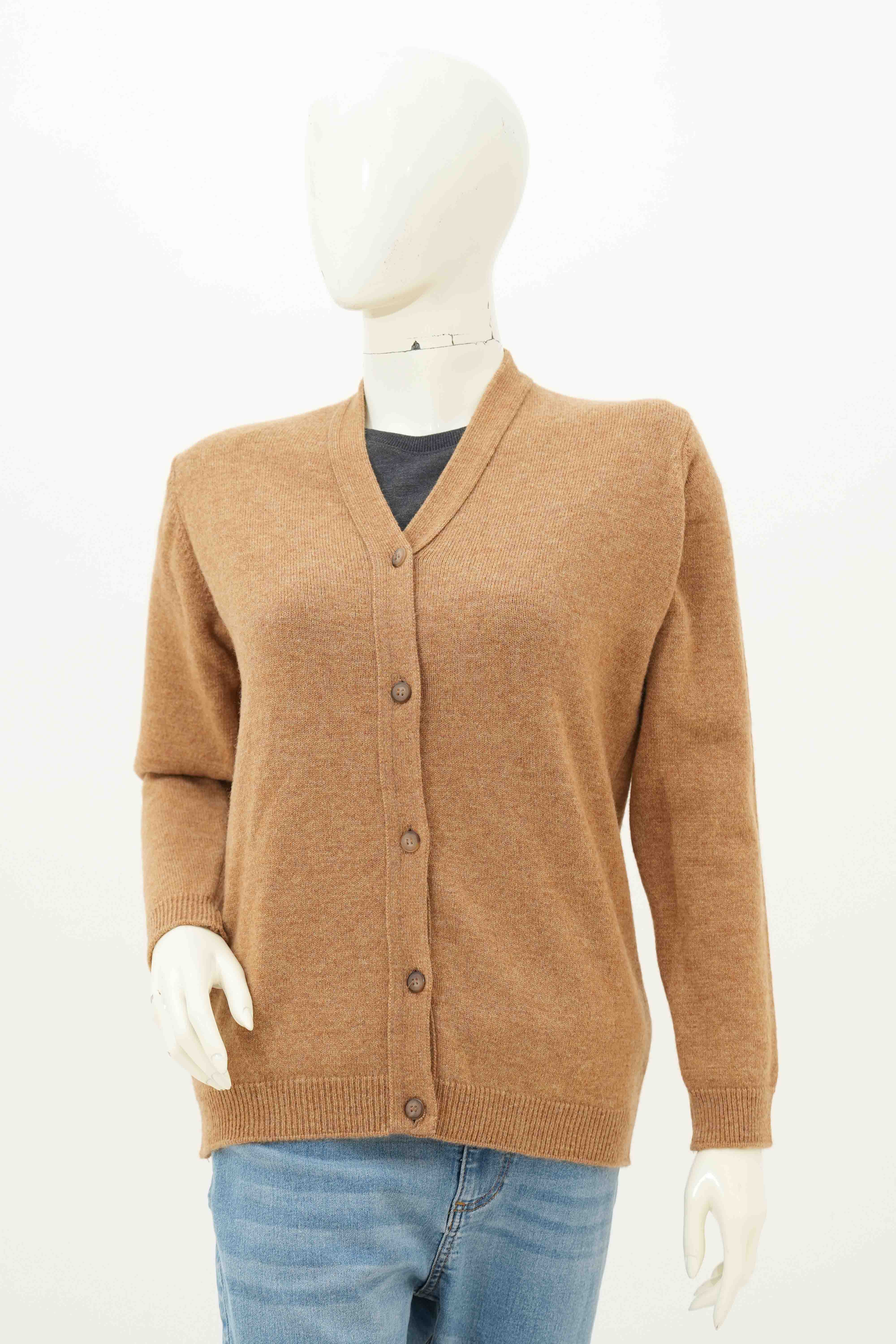 100% Lambswool Plain Cardigan