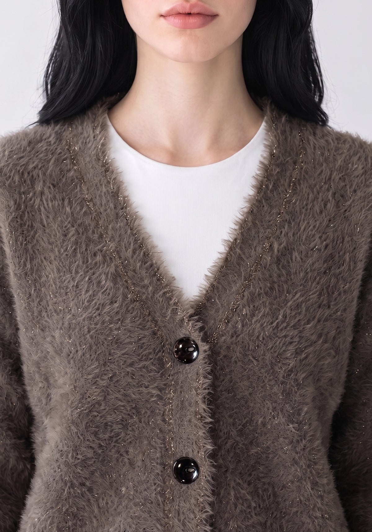 Soft Acrylic Wool Brown Coat