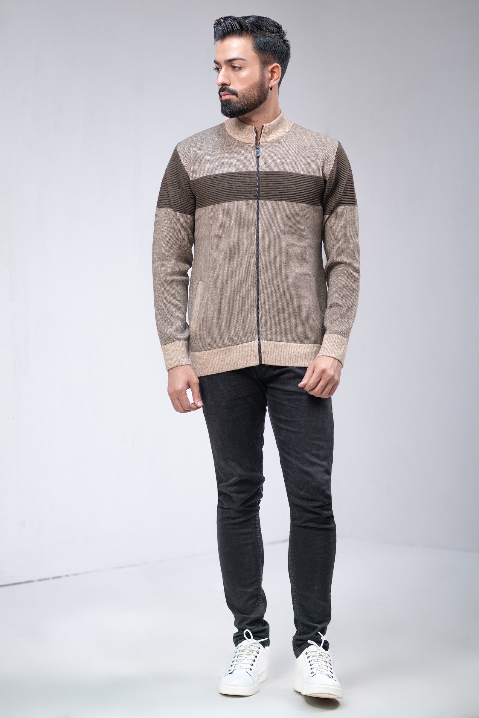 Soft Acrylic Wool Zipper Sweater