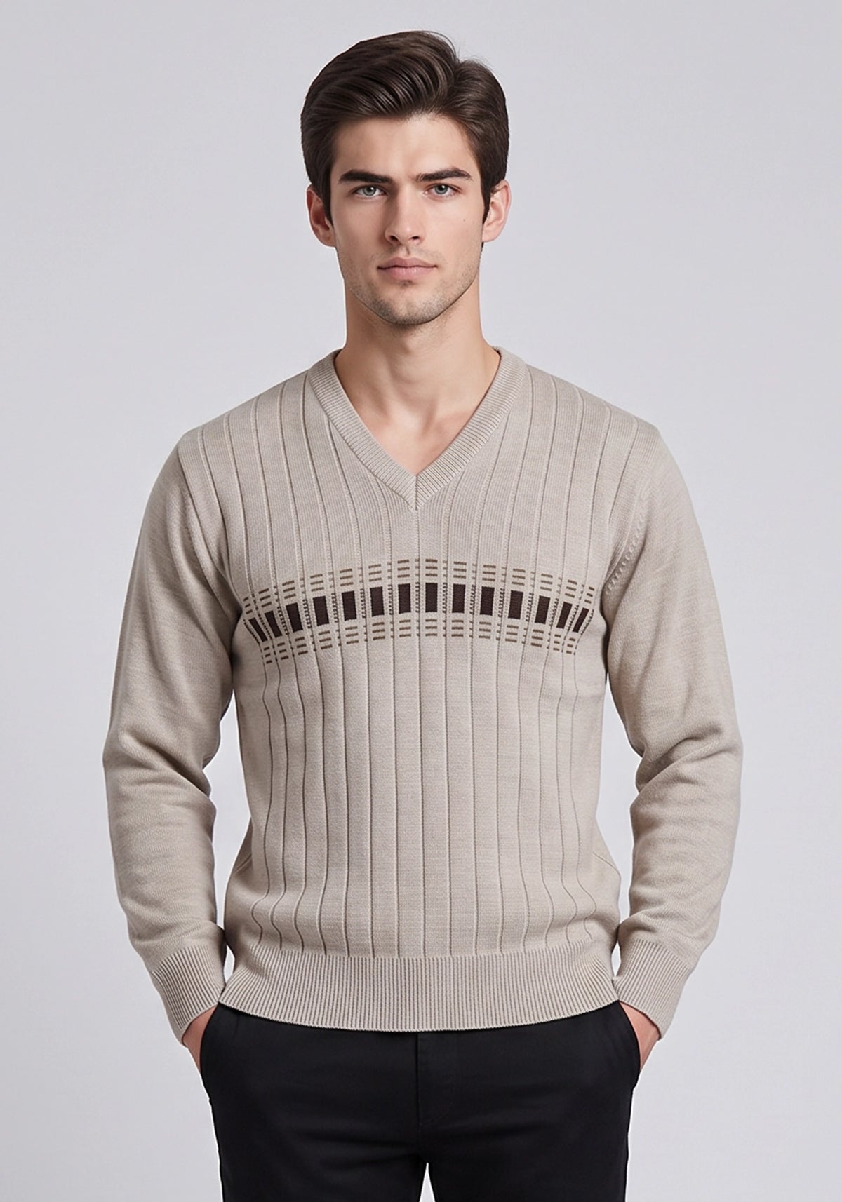 Wool Blend Beige Pullover