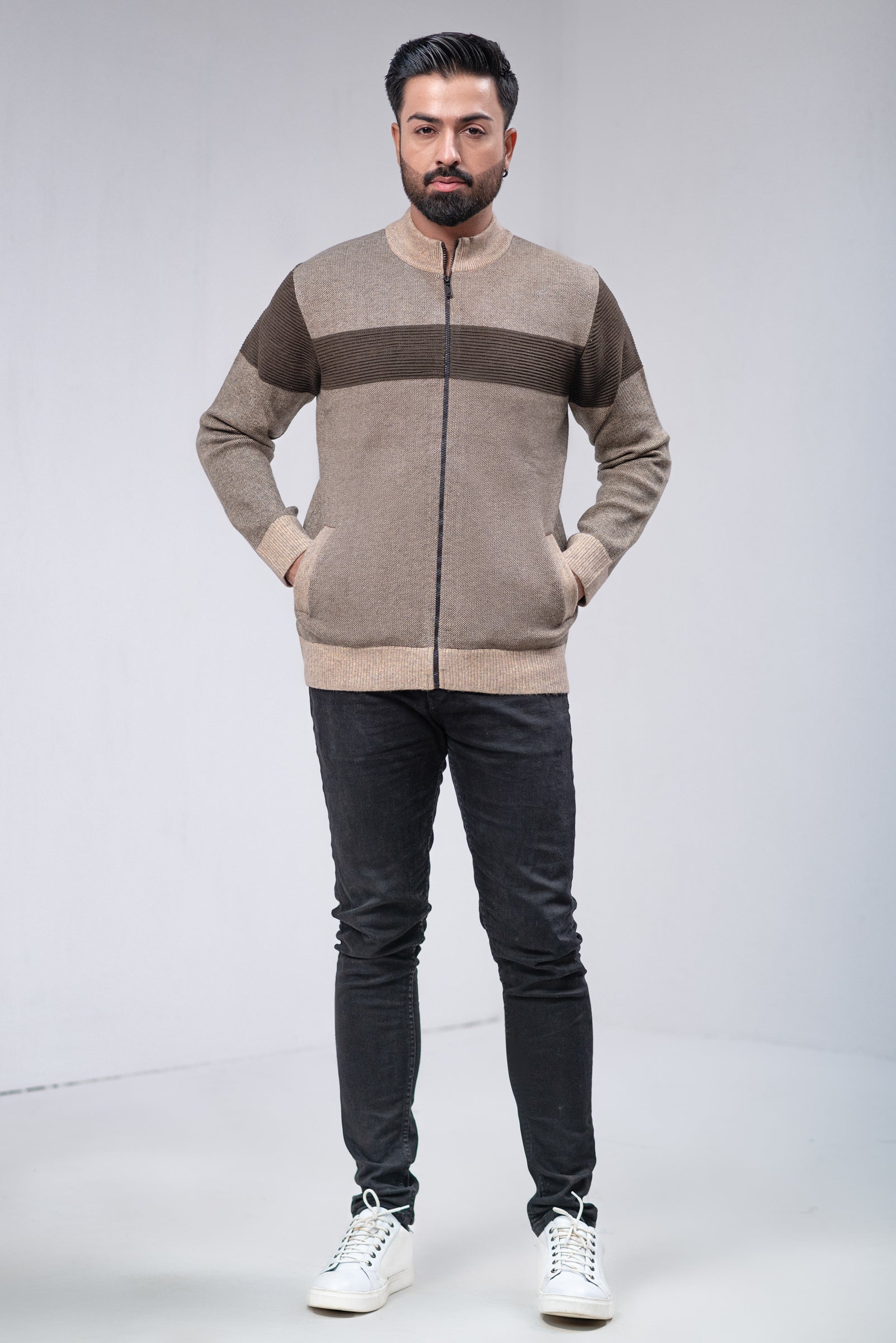 Soft Acrylic Wool Zipper Sweater