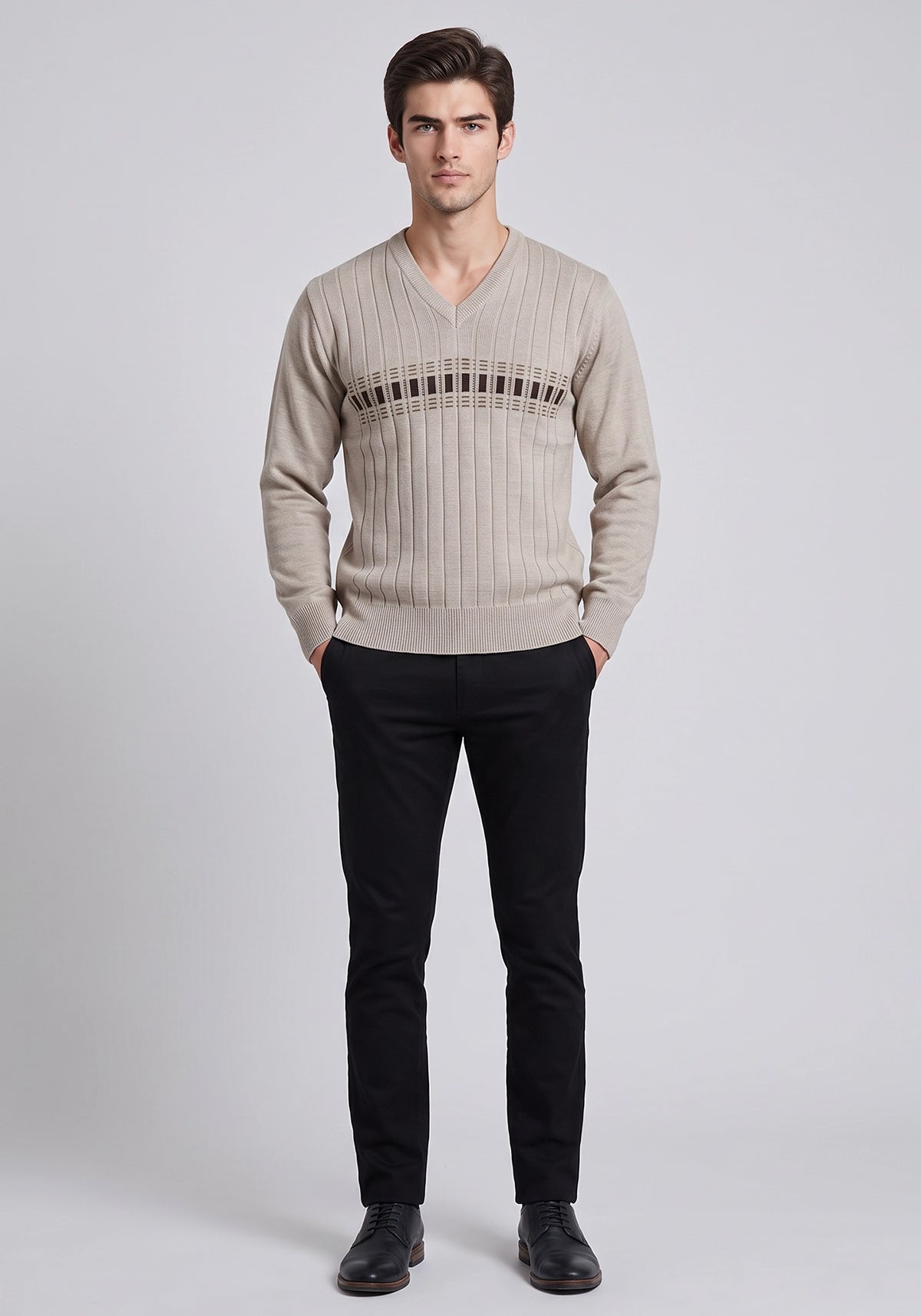 Wool Blend Beige Pullover
