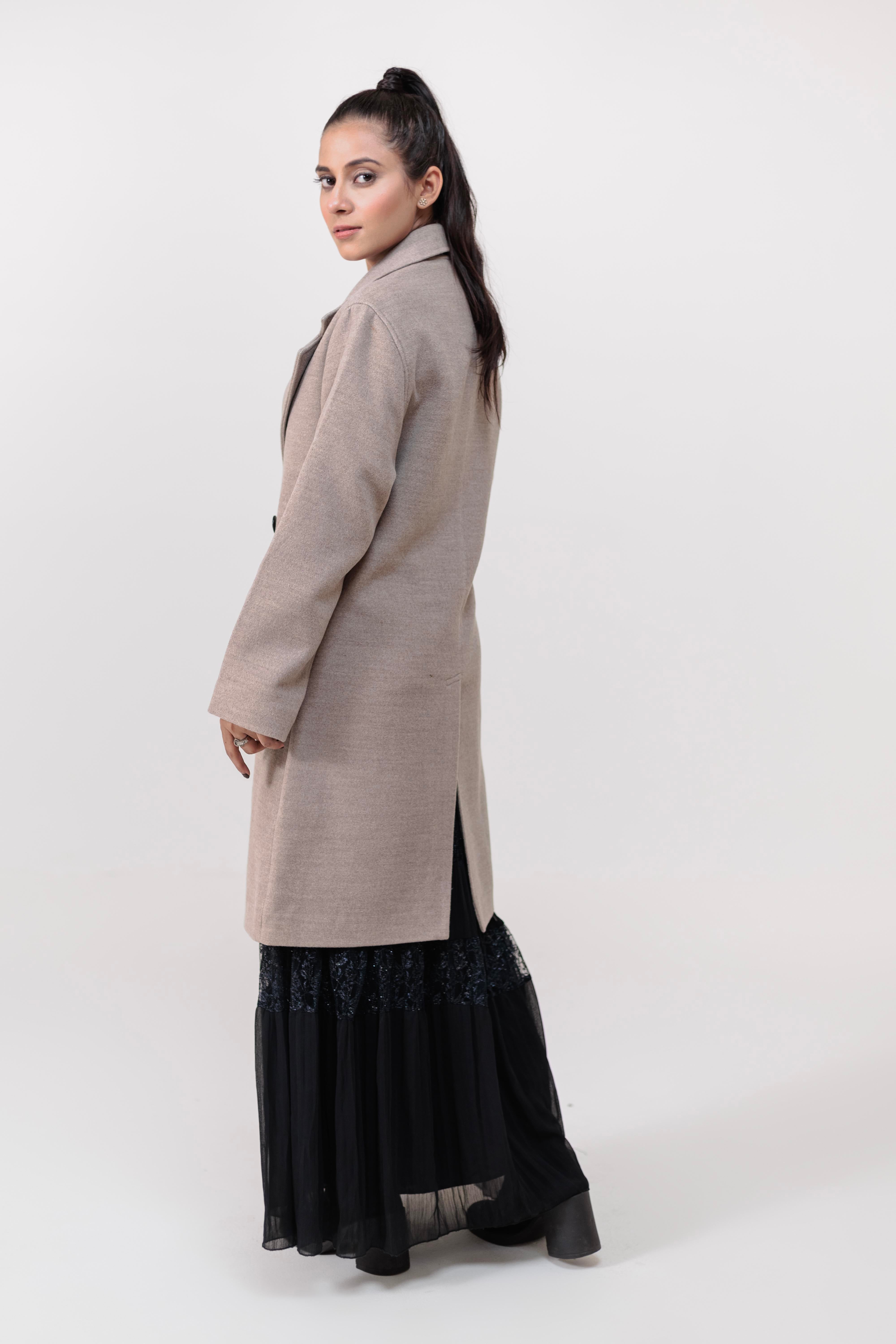 Soft Acrylic Wool Long Coat