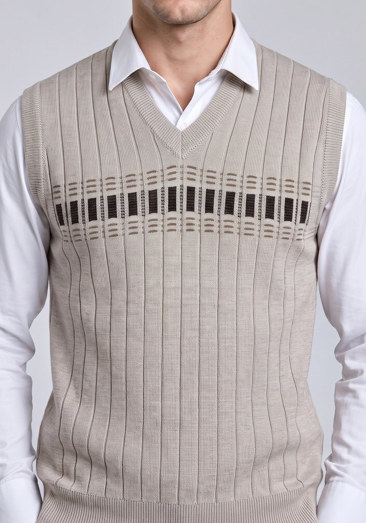 Wool Blend Beige Sleeveless