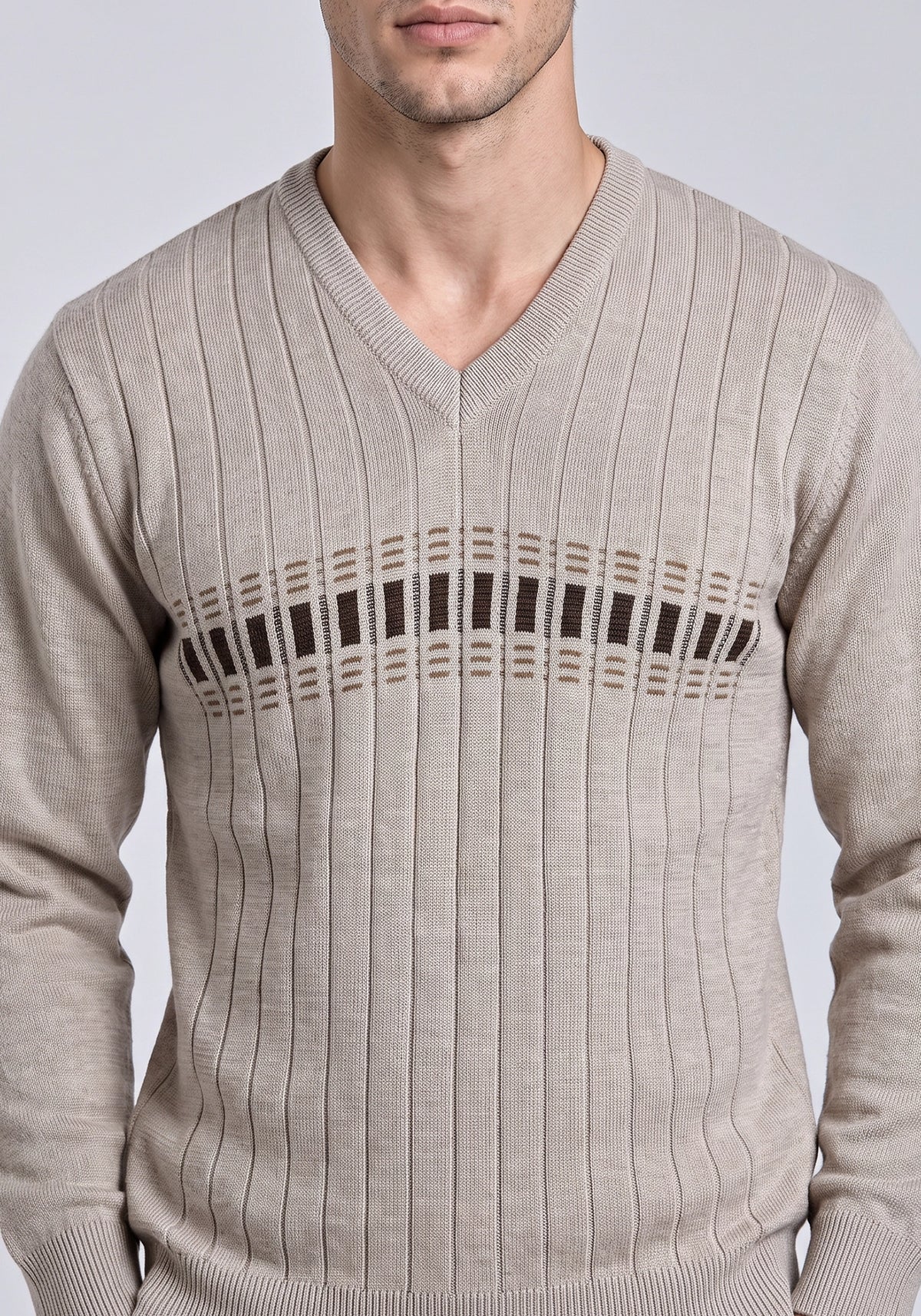 Wool Blend Beige Pullover