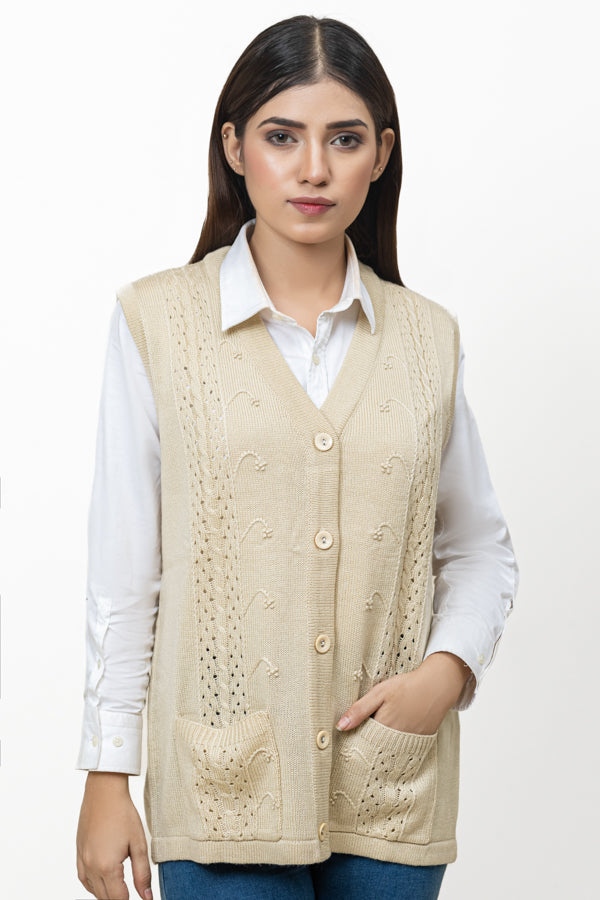 Acrylic Wool Sleeveless Cardigan The Oxford Store