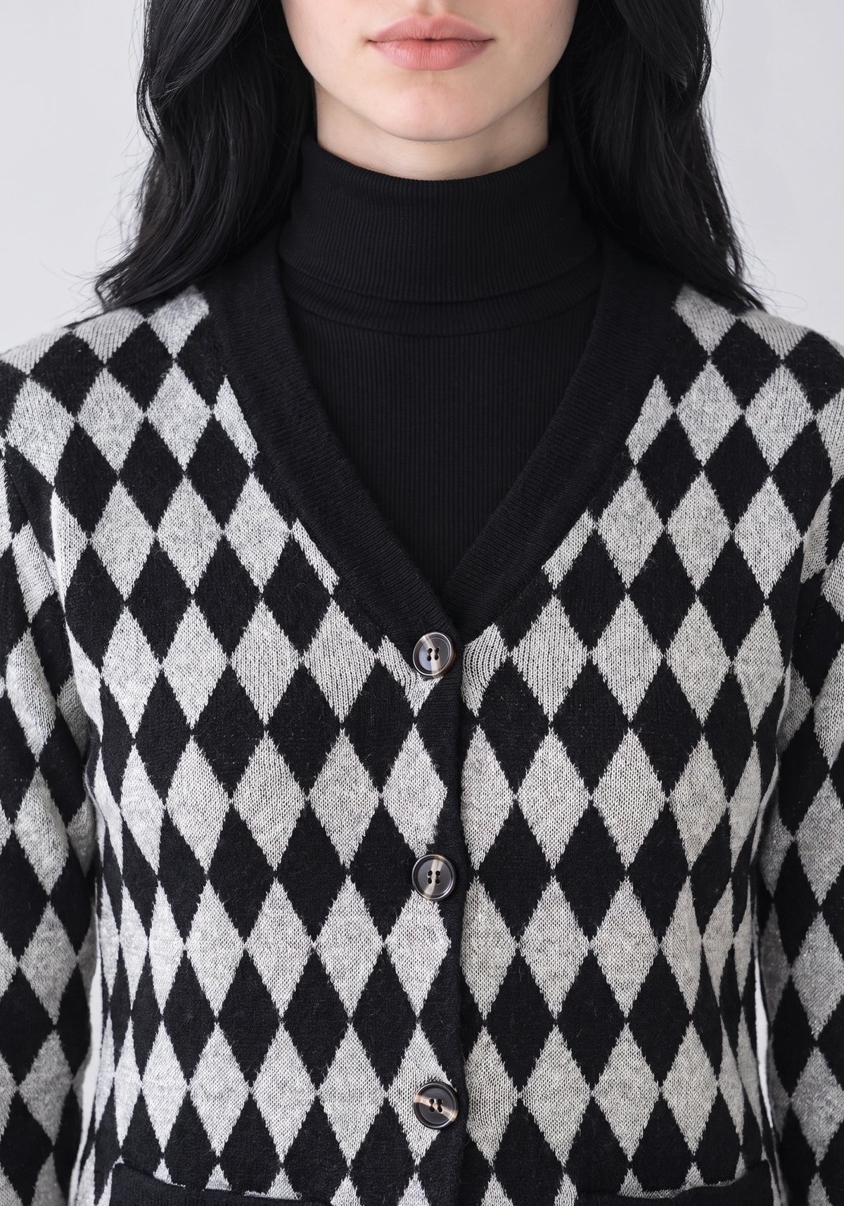 Soft Acrylic Wool Black Cardigan