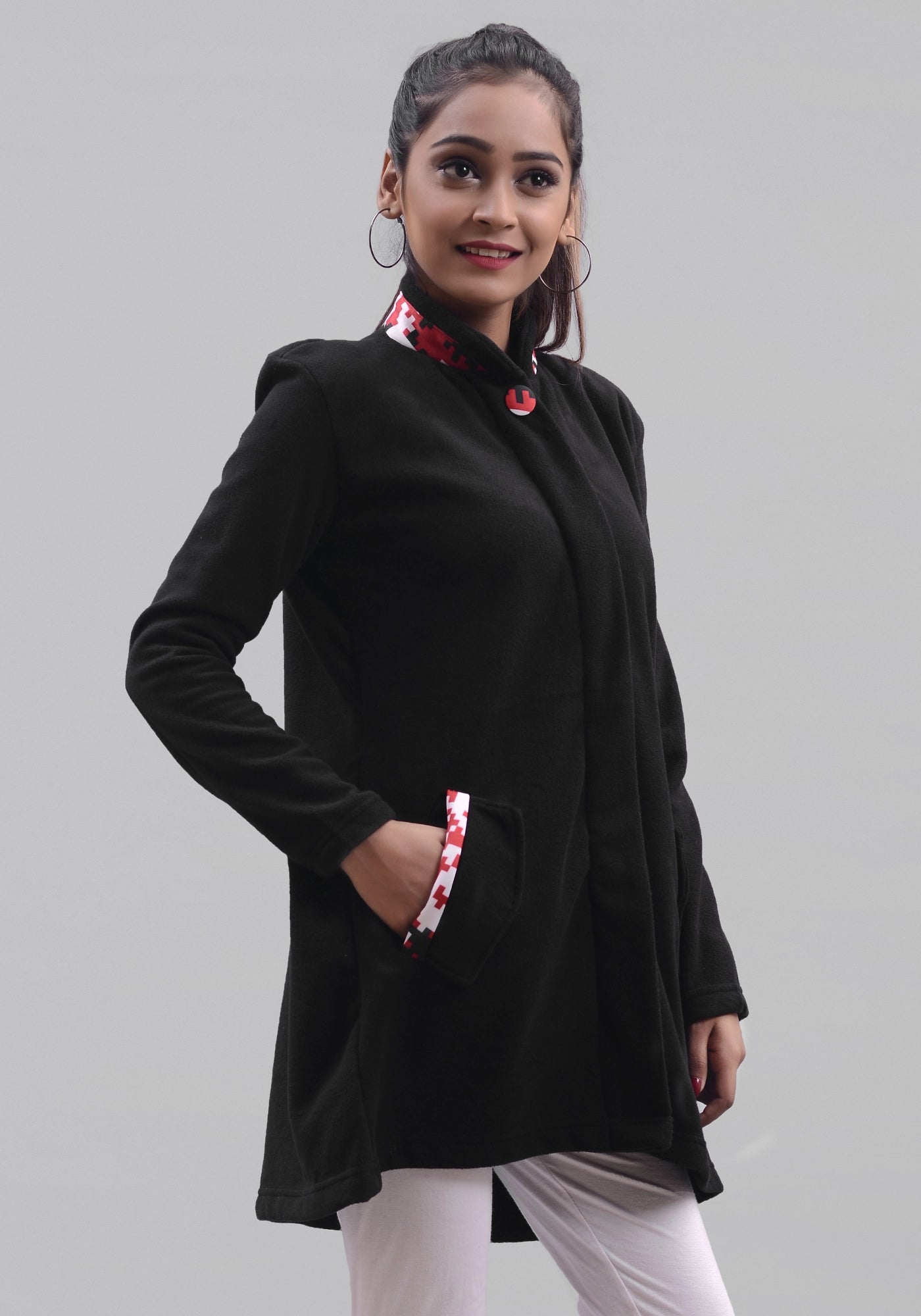 Ladies Black Polar Fleece Jacket