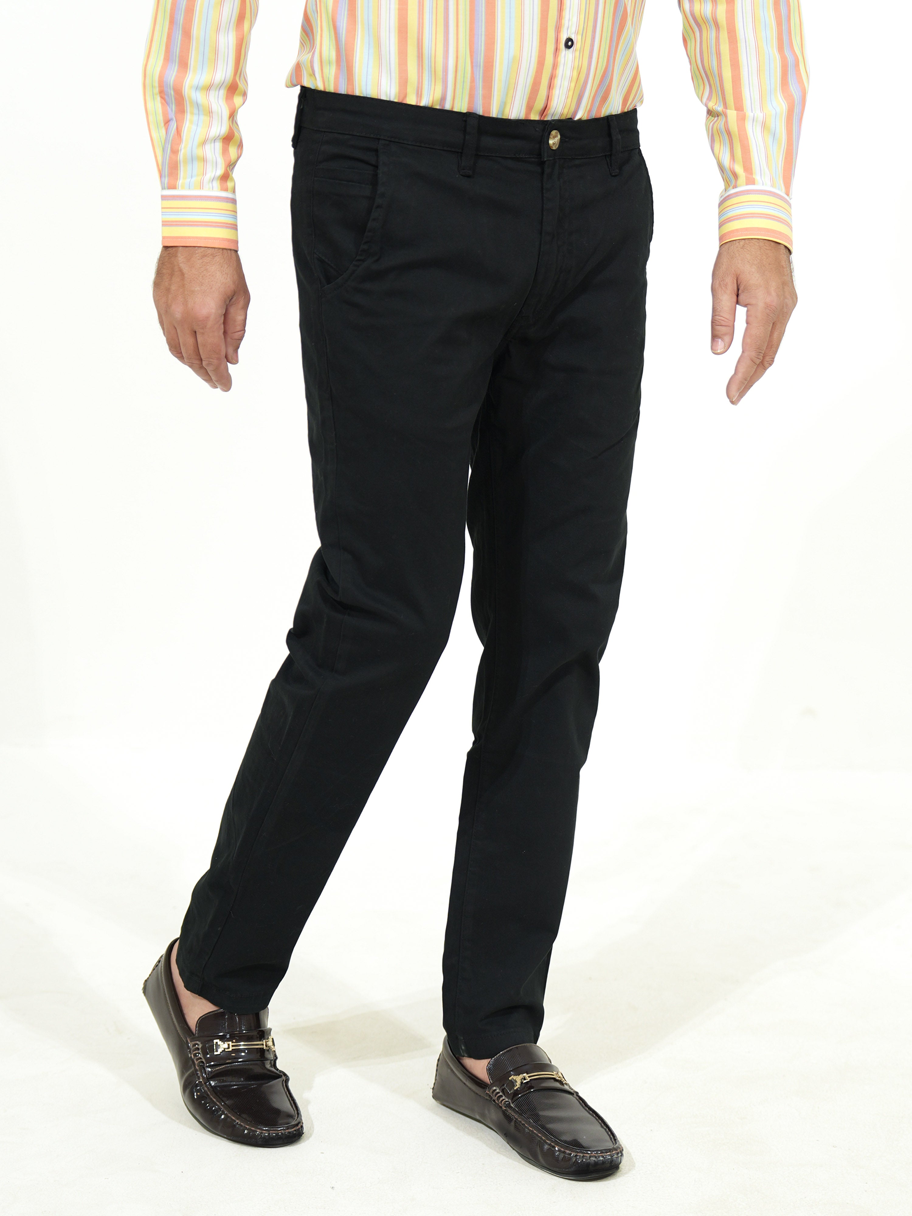 100% Cotton Black Khaki Chino