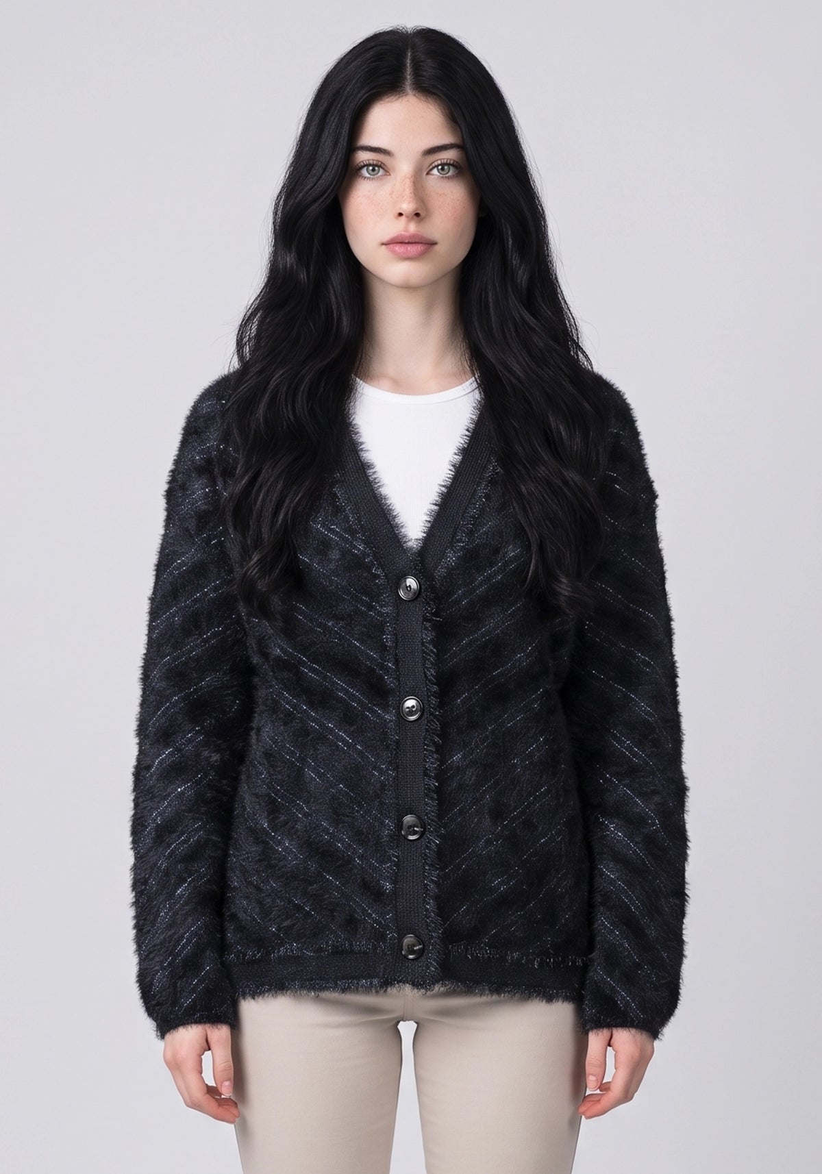 Soft Acrylic Wool Black Coat