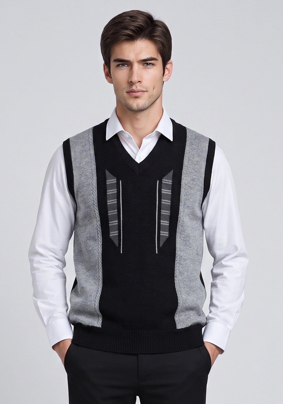 100% Lambswool Black Sleeveless