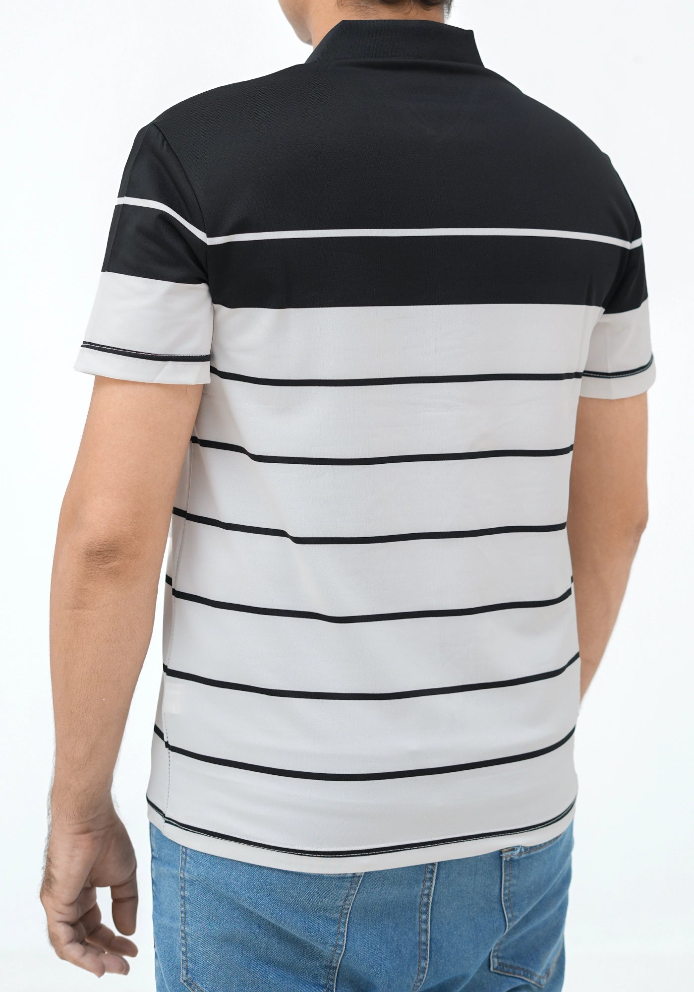 Polyester Fabric Stripe Design Polo