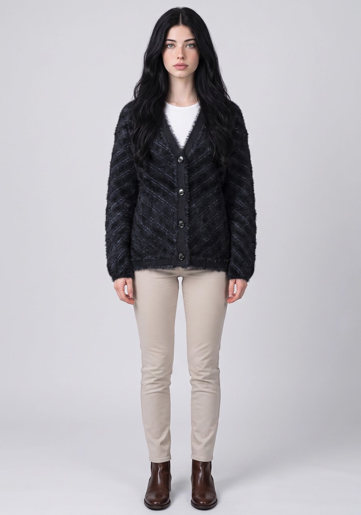 Soft Acrylic Wool Black Coat