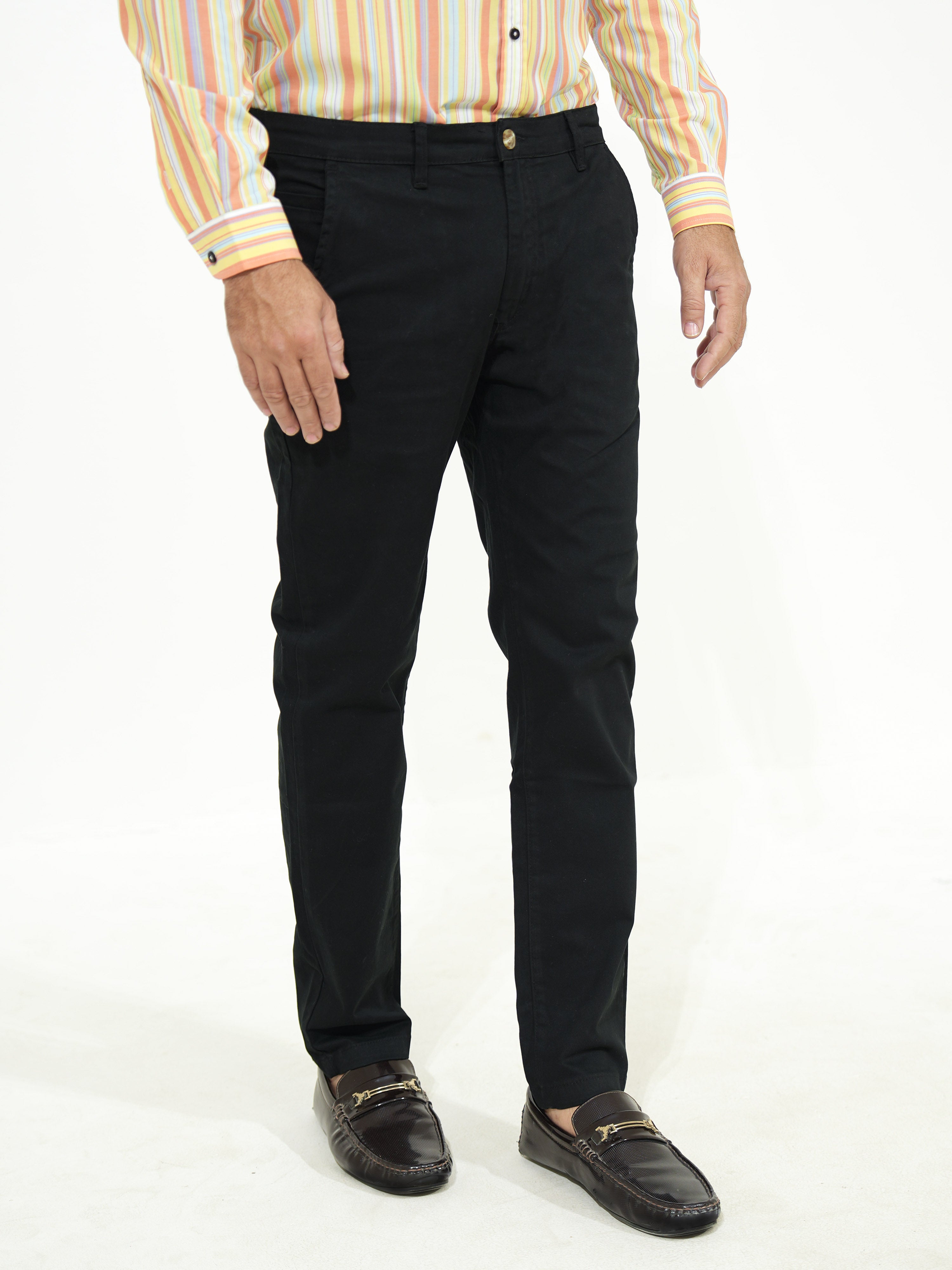100% Cotton Black Khaki Chino