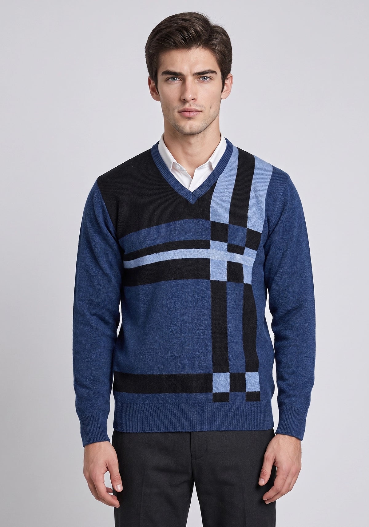 100% Lambswool Blue Pullover