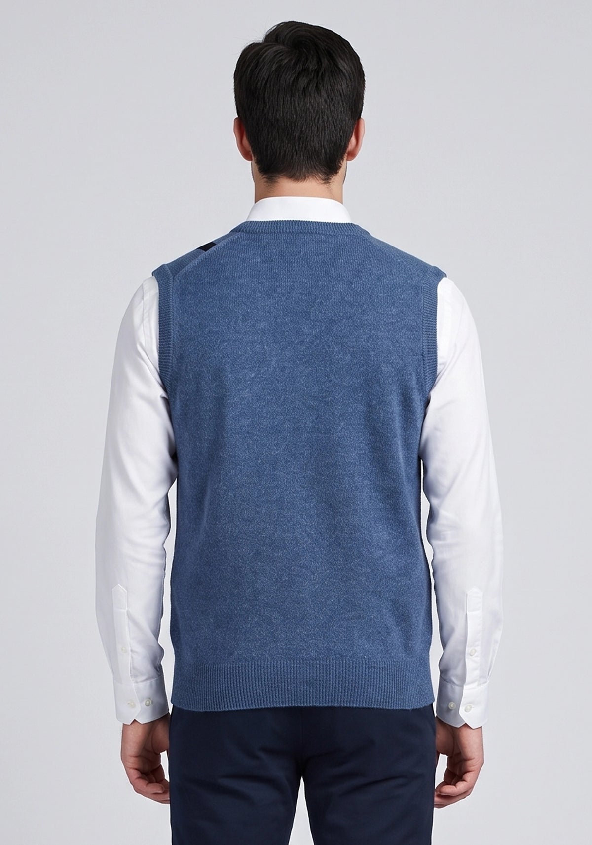 100% Lambswool Blue Sleeveless