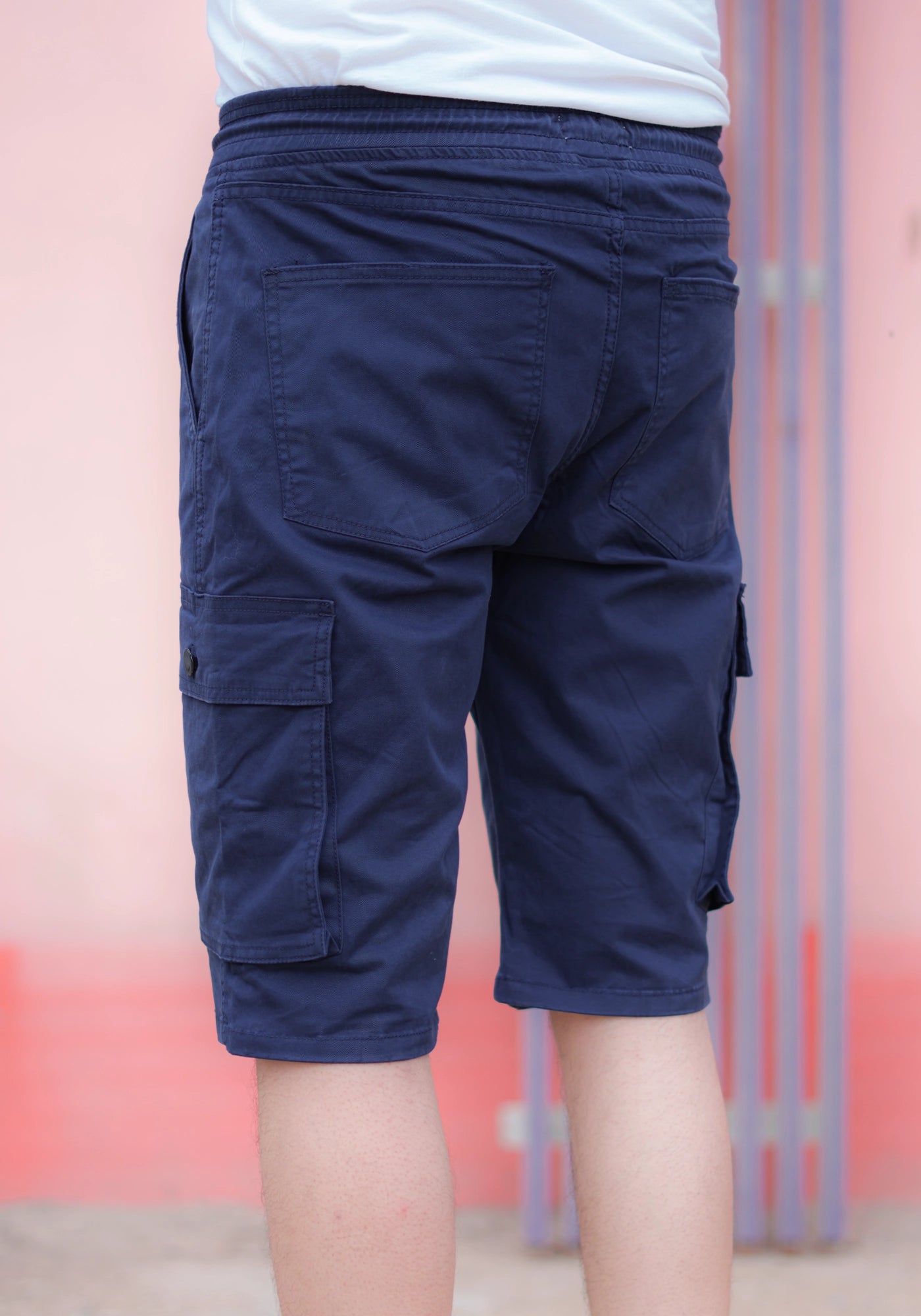 Men Blue Cargo Shorts