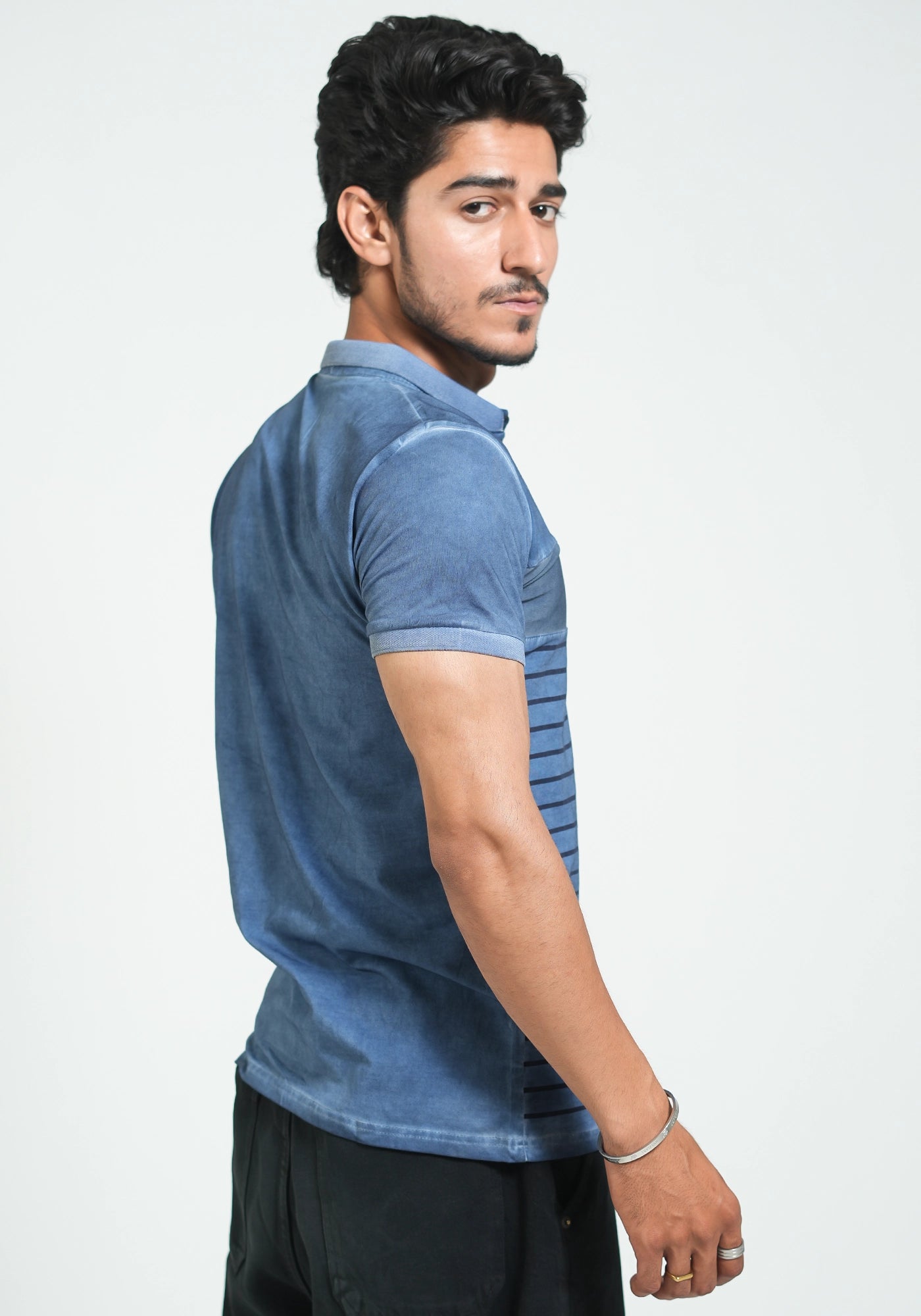 Faded Garment Dye Slim Fit Polo Shirt