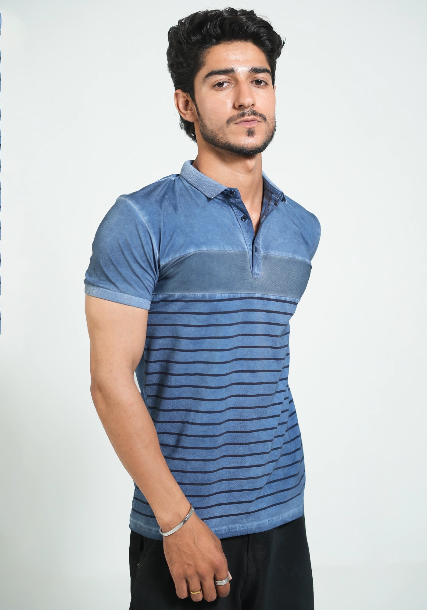 Faded Garment Dye Slim Fit Polo Shirt